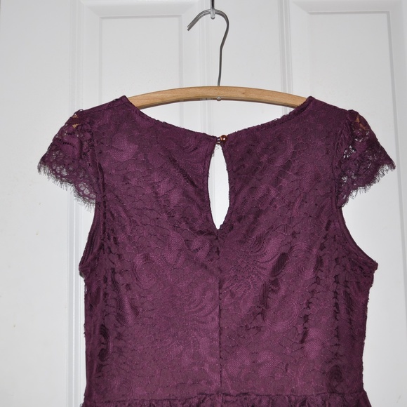 NEW Plum Allover Lace Fit & Flare Skater Dress A7 - Picture 4 of 7